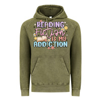 Vintage Olive reading fiction is my addiction Vintage Hoodie - MaliasSmallBusiness
