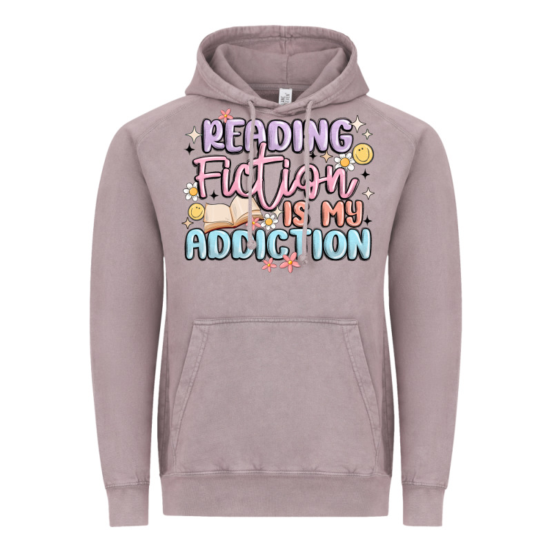 Reading Fiction Is My Addiction Vintage Hoodie by MaliasSmallBusiness | Teevron