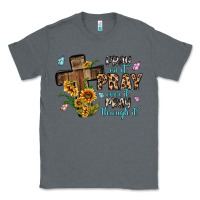 Charcoal Heather pray on it pray over it pray through it Classic Tee - MaliasSmallBusiness