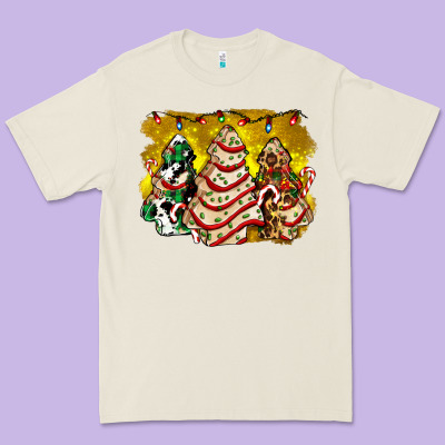 Christmas Tree Cake And Christmas Pattern Ado Premium Tee Designed By Adodesignshop