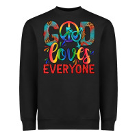 Black Lgbtq God Loves Everyone With Unicorn Heavyweight Sweatshirt - BundleAndBundleShop