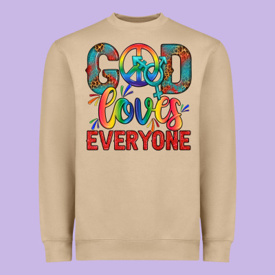 Lgbtq God Loves Everyone With Unicorn Heavyweight Sweatshirt Designed By Bundleandbundleshop
