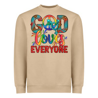 Mushroom Lgbtq God Loves Everyone With Unicorn Heavyweight Sweatshirt - BundleAndBundleShop