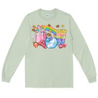 Matcha Unicorn Coffee Cup With Star Bbs Long Sleeve Tee - BundleAndBundleShop