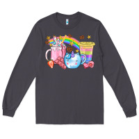 Smoke Unicorn Coffee Cup With Star Bbs Long Sleeve Tee - BundleAndBundleShop
