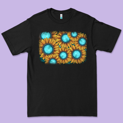 Sunflower Gemstone Background Premium Tee Designed By Jahusdesignshop