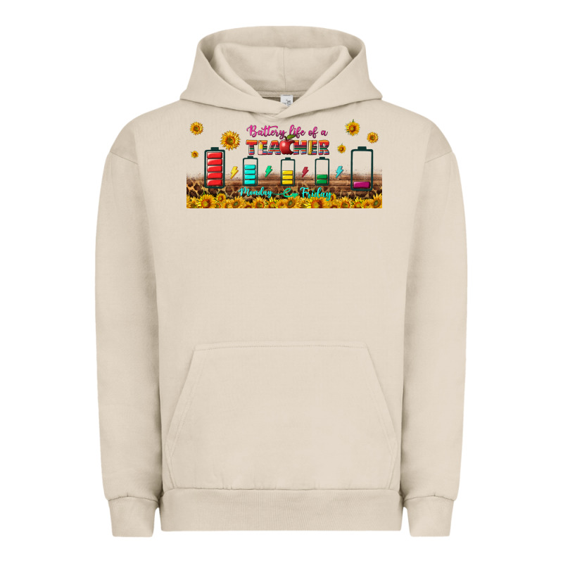 Battery Life Of A Teacher Libbey Glass Urban Hoodie by BundleAndBundleShop | Teevron
