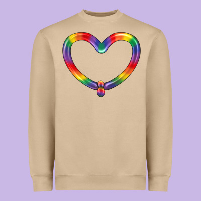 Lgbtq Heart Balloon Heavyweight Sweatshirt Designed By Bundleandbundleshop