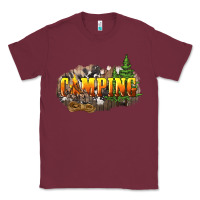 Burgundy camping Classic Tee - NancyCooperArtShop
