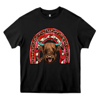 Black valentines highland cow rainbow Heavy Core Tee - JahusDesignShop