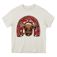 Cream valentines highland cow rainbow Heavy Core Tee - JahusDesignShop