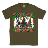 Army Green merry Christmas Classic Tee - CowhideDigitalArt