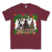 Burgundy merry Christmas Classic Tee - CowhideDigitalArt