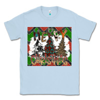 Dusty Blue merry Christmas Classic Tee - CowhideDigitalArt