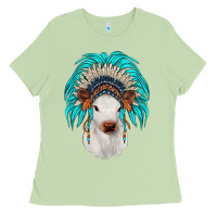 Matcha calf indian headdress Ladies Tee - JahusDesignShop