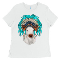 White calf indian headdress Ladies Tee - JahusDesignShop