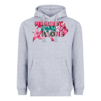 Heather Grey nobody fights alone cancer awareness Heavyweight Hoodie - CowGirlArtShop