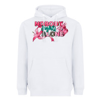 White nobody fights alone cancer awareness Heavyweight Hoodie - CowGirlArtShop
