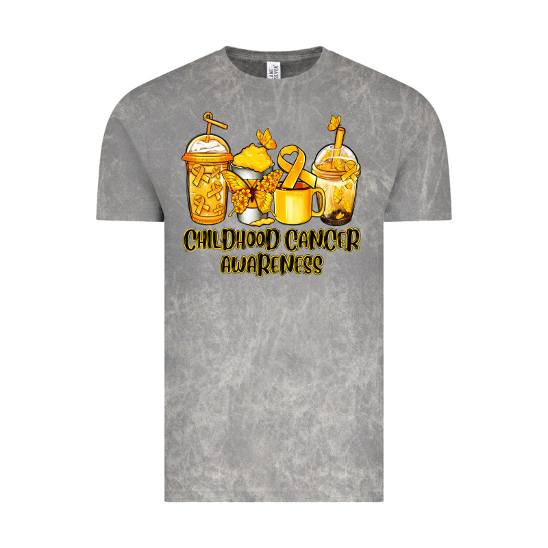Childhood Cancer Awareness Coffee Cups Vintage Tee by NancyCooperArtShop | Teevron