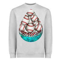 Heather Grey baseball and western roses teardrop  8 Heavyweight Sweatshirt - BundleAndBundleShop