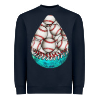 Navy baseball and western roses teardrop  8 Heavyweight Sweatshirt - BundleAndBundleShop