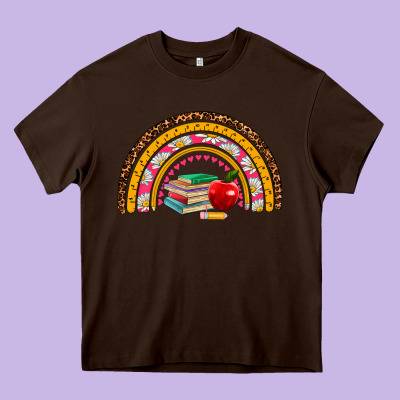 Back To School Rainbow Heavy Core Tee Designed By Adodesignshop