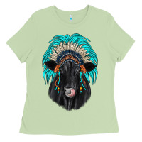 Matcha black angus indian headdress Ladies Tee - JahusDesignShop