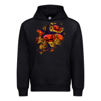 Black halloween pumpkin patch  2 Urban Hoodie - BundleAndBundleShop