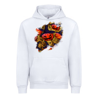 White halloween pumpkin patch  2 Urban Hoodie - BundleAndBundleShop