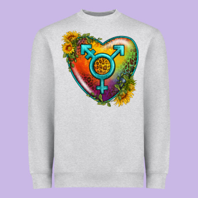 Lgbtq Heart With Sunflower Heavyweight Sweatshirt Designed By Bundleandbundleshop