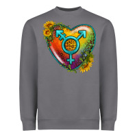 Storm Lgbtq Heart With Sunflower Heavyweight Sweatshirt - BundleAndBundleShop