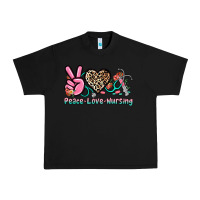 Black peace love nursing Urban Heavy Tee - NancyCooperArtShop