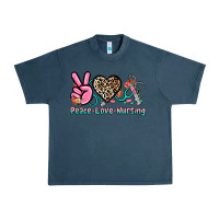Midnight Navy peace love nursing Urban Heavy Tee - NancyCooperArtShop