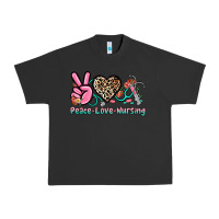 Pigment Black peace love nursing Urban Heavy Tee - NancyCooperArtShop