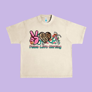 Peace Love Nursing Urban Heavy Tee Designed By Nancycooperartshop