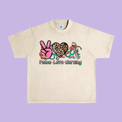 Peace Love Nursing Urban Heavy Tee Designed By Nancycooperartshop