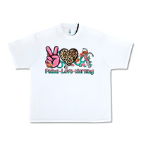 White peace love nursing Urban Heavy Tee - NancyCooperArtShop