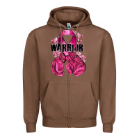 Chestnut Warrior Breast Cancer with boxing gloves Zipper Hoodie - NancyCooperArtShop