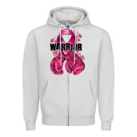 Warrior Breast Cancer With Boxing Gloves Zipper Hoodie | Teevron