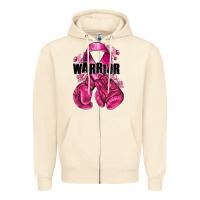 Sandshell Warrior Breast Cancer with boxing gloves Zipper Hoodie - NancyCooperArtShop