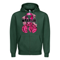 Sports Green Warrior Breast Cancer with boxing gloves Zipper Hoodie - NancyCooperArtShop
