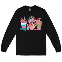 Black Nail Coffee Cups With Rings Bbs Long Sleeve Tee - BundleAndBundleShop