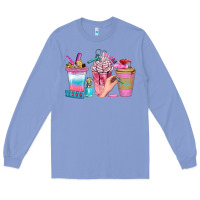 Colony Blue Nail Coffee Cups With Rings Bbs Long Sleeve Tee - BundleAndBundleShop