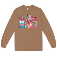 Toasted Coconut Nail Coffee Cups With Rings Bbs Long Sleeve Tee - BundleAndBundleShop