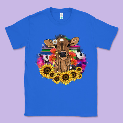 Baby Cow Flower Classic Tee Designed By Nancycooperartshop