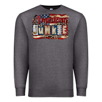 Charcoal Heather American junkie 4th of july Premium Sweatshirt - CowGirlArtShop