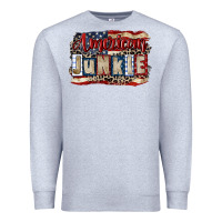 Heather Grey American junkie 4th of july Premium Sweatshirt - CowGirlArtShop