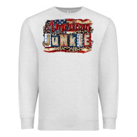 Oatmeal Heather American junkie 4th of july Premium Sweatshirt - CowGirlArtShop