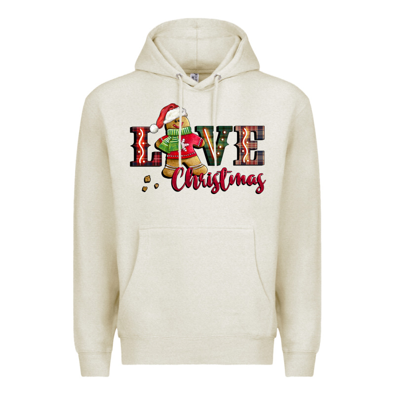 Love Christmas Gingerbread Premium Hoodie by CowGirlArtShop | Teevron