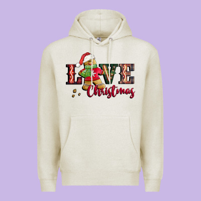 Love Christmas Gingerbread Premium Hoodie Designed By Cowgirlartshop